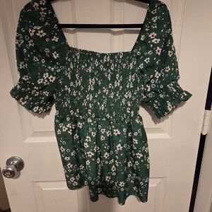 Floral Green Women's Top